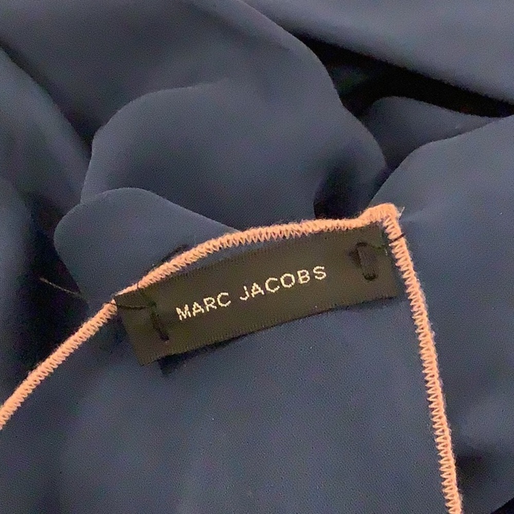 Classy blue and pink Marc Jacobs scarf.